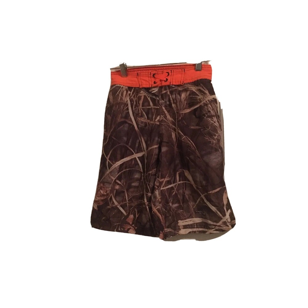 Advantage Max-4 HD Boys Swim Shorts 1 Piece Size 10/12 Orange Camouflage